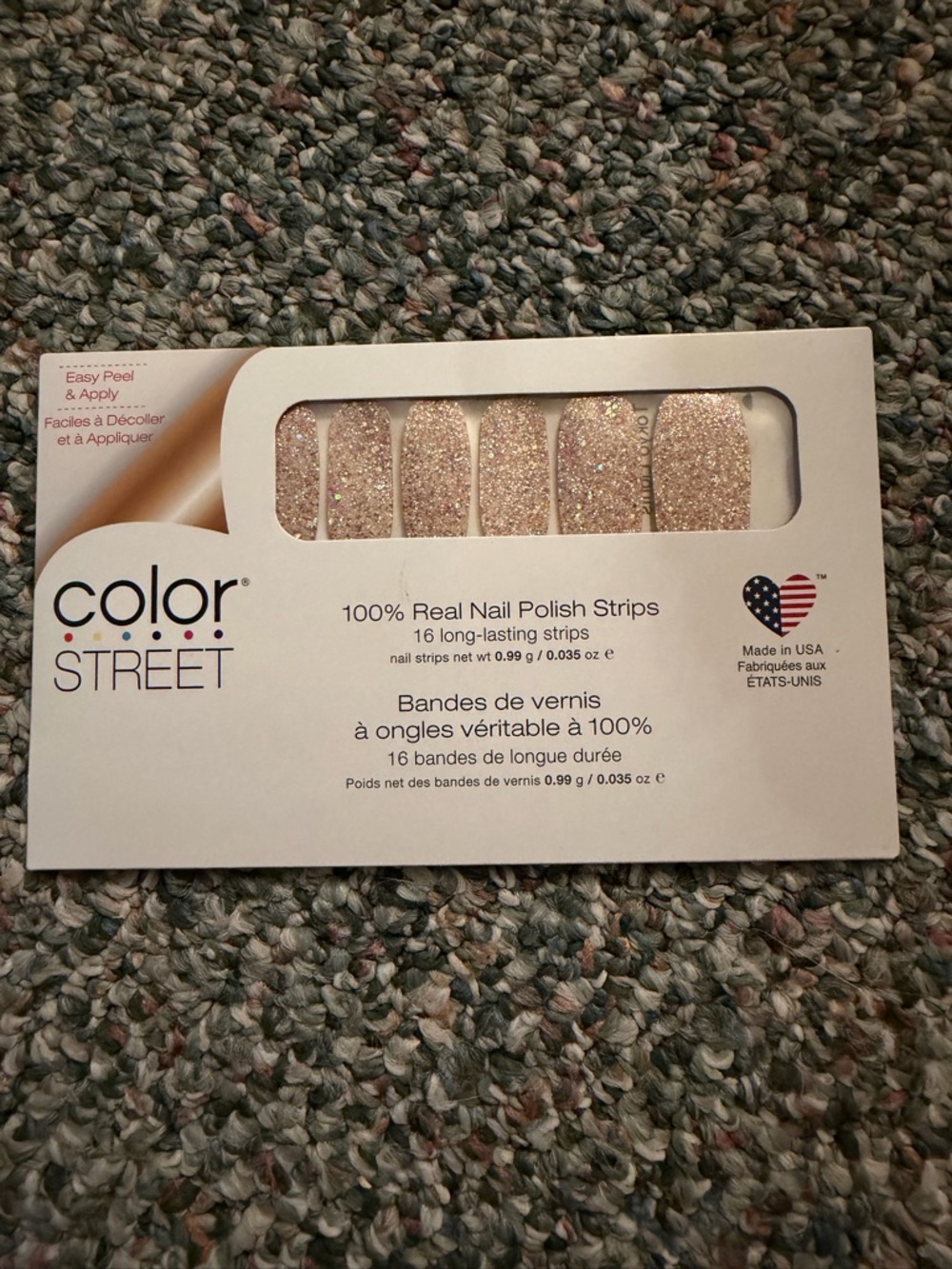 Color Street Tokyo Lights Rose Gold Glitter Nail Polish Strips